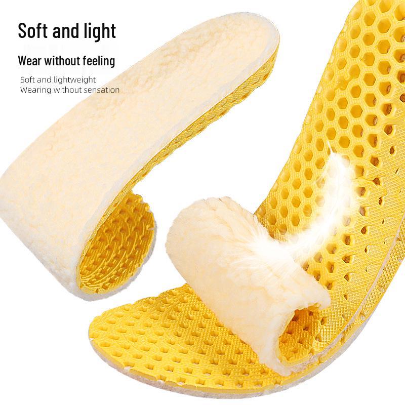 Winter Warm Wool Felt Insoles: Non-slip & Shock Absorbing for Snow Boots