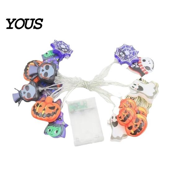 Battery Operated LED Lights Halloween String Lights, 10/20 Spooky Pumpkin Ghost Fairy Light, Scene Decorations for Indoor Outdoor Home Yard