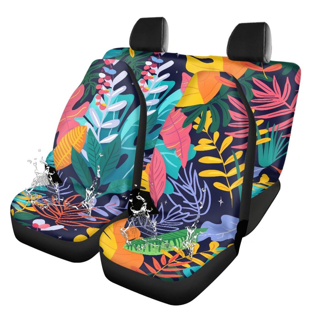 Universal Car Seat Covers Abstract Art Digital Print Waterproof Airbag Compatible Front Rear Seat Protectors Full Set Easy to Maintain