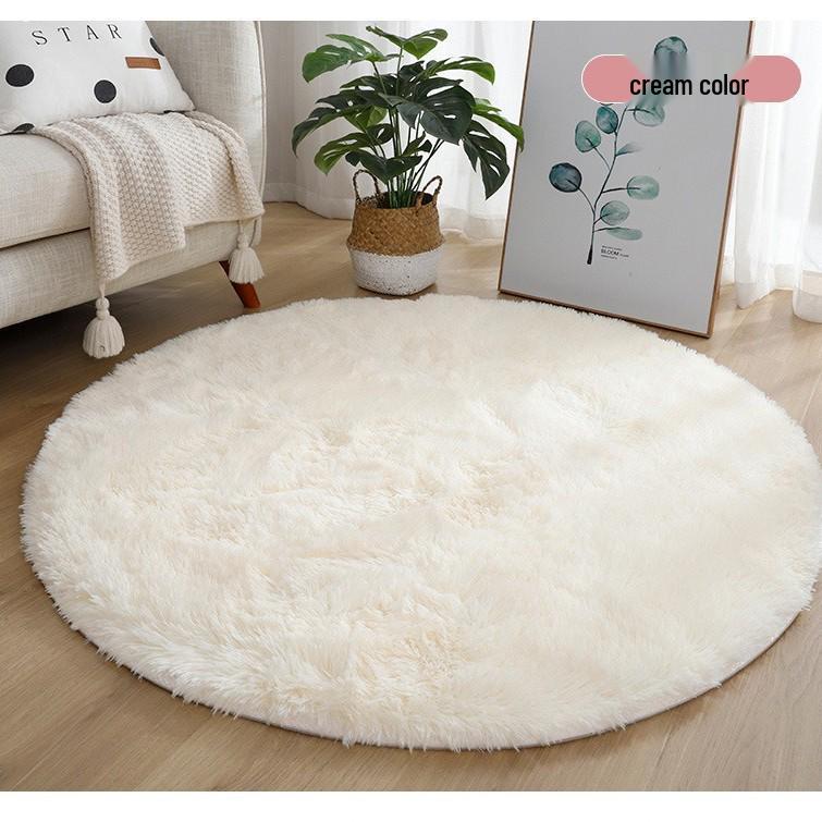 Silk Wool Plush Round Rug - Yoga Mat, Bedside Carpet, Hanging Chair Cushion, Cloakroom Foot Pad