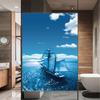 Statisch Haftende Sichtschutz-Fensterfolie Dekorative Meeresboot-Fensterabdeckungen Glasfensteraufkleber