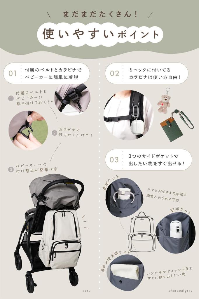 Function Layers On Top and Large 2 Large for Tecopeco [tecopeco] [Cooling /Water Repellent/12 Pockets/2 Bottom] Mother's Backpack, Capacity,