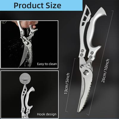 Kitchen Scissors Heavy Duty Meat Fruit Boning Fishing Hunting Camping Professional Stainless Steel Chicken Bone Kitchen Shears