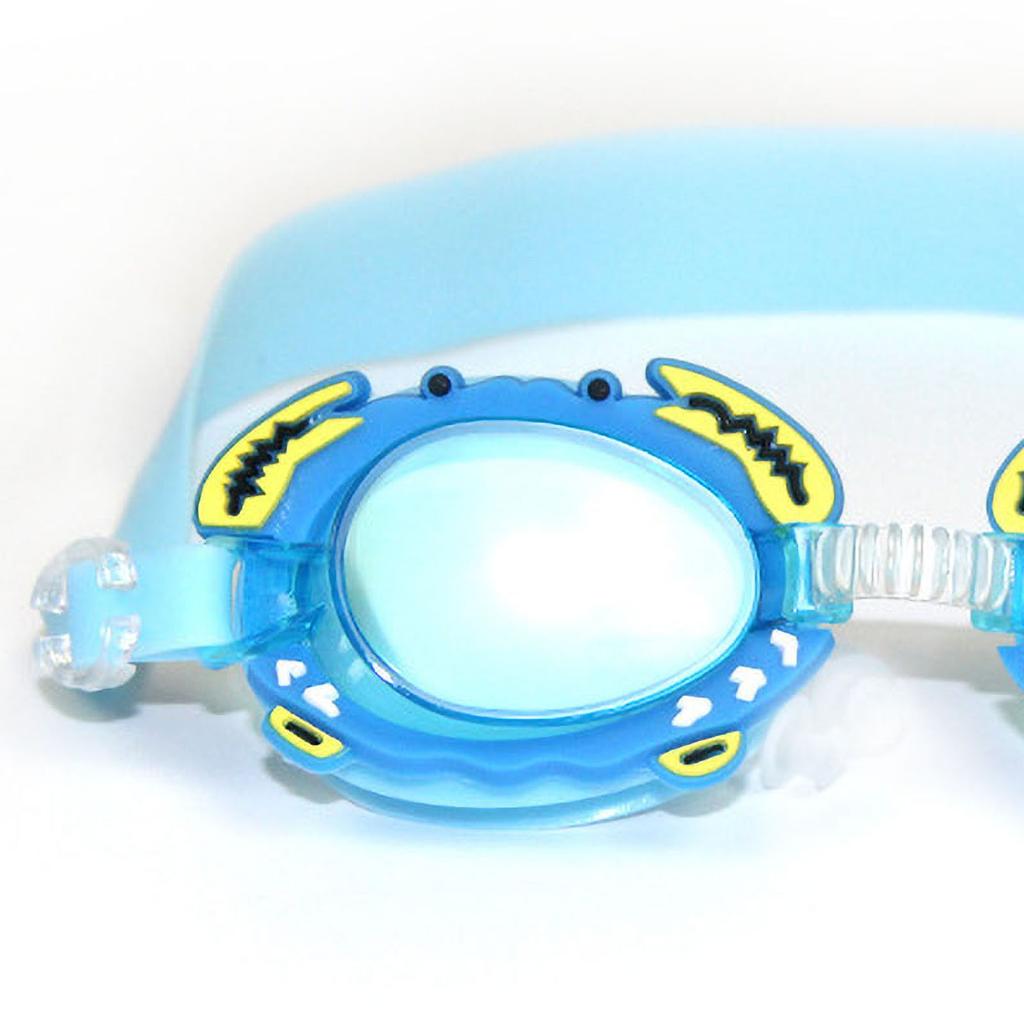 Waterproof Children Swimming Goggles Anti Fog Cartoon Kids Swim Goggles for Boys Girls Lake Blue Crab