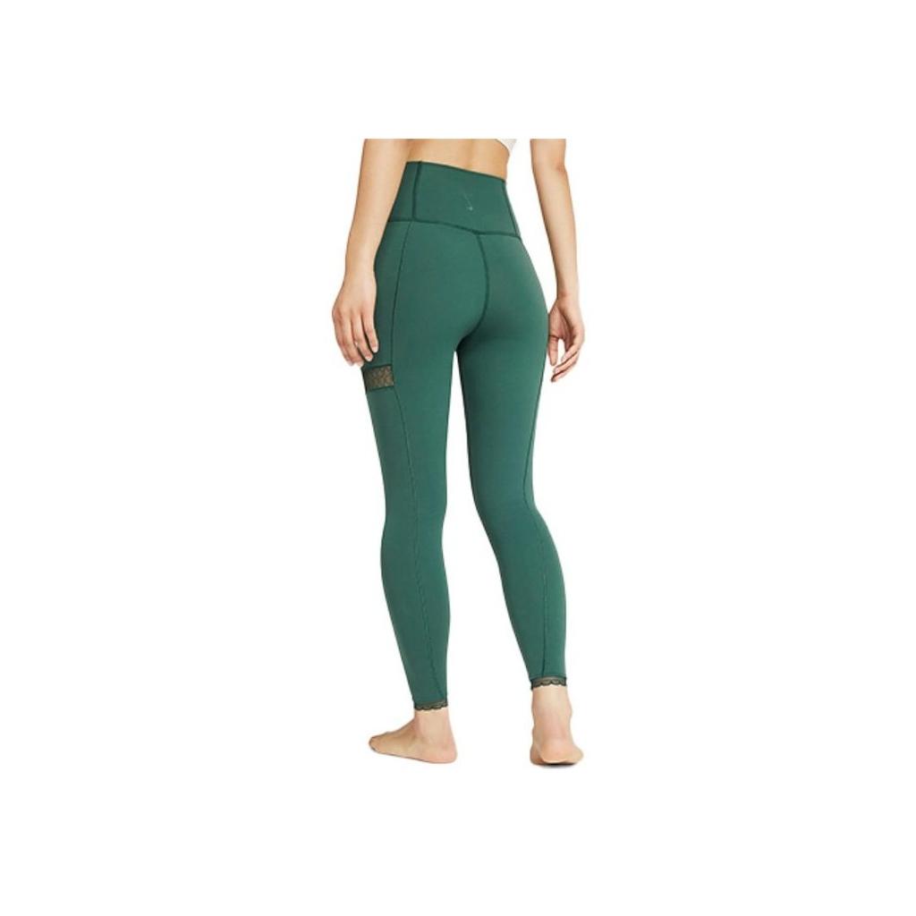 Nike Yoga Comfortable Breathable Tight Fitness Pants Women bottoms Professional-Green CU6307-397