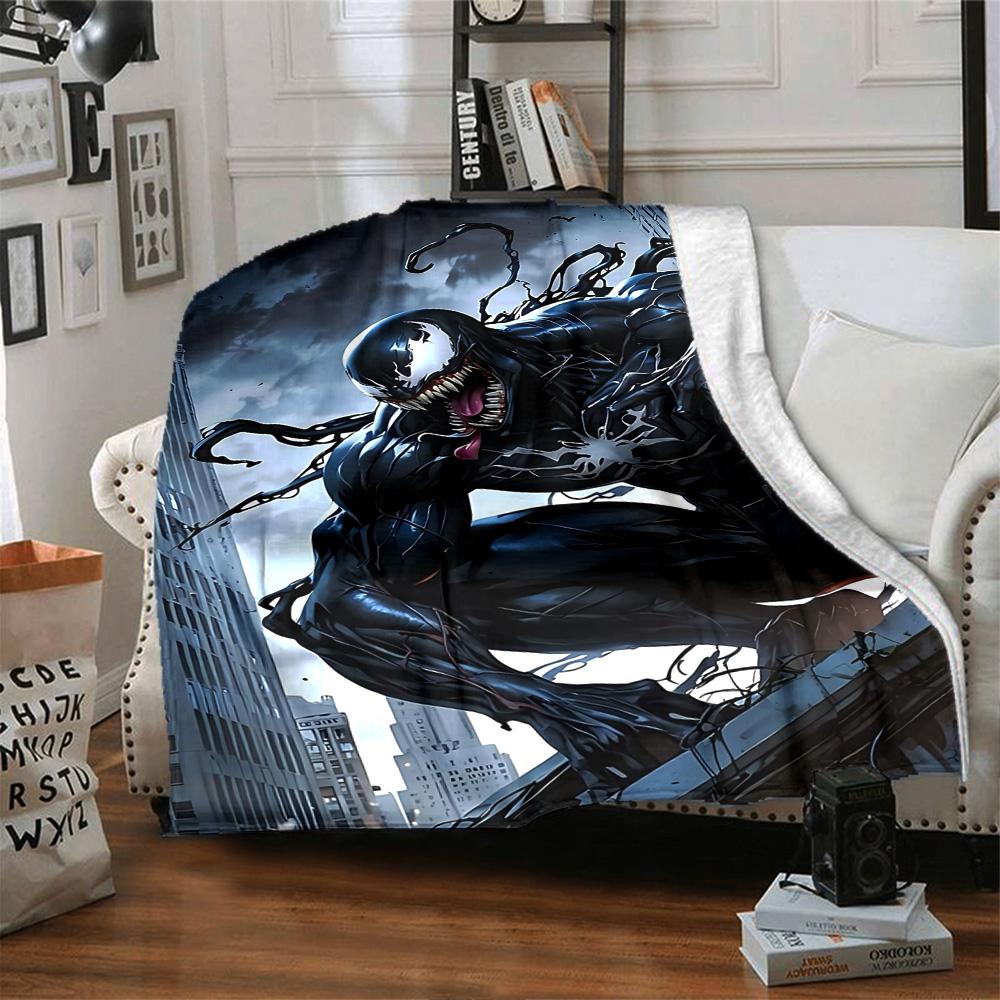 1pc Venom Moonlit Transformation flannel Blanket for Super Soft Cute Comfort Blanket for Travel Bedding Couch Sofa Blanket Y82524