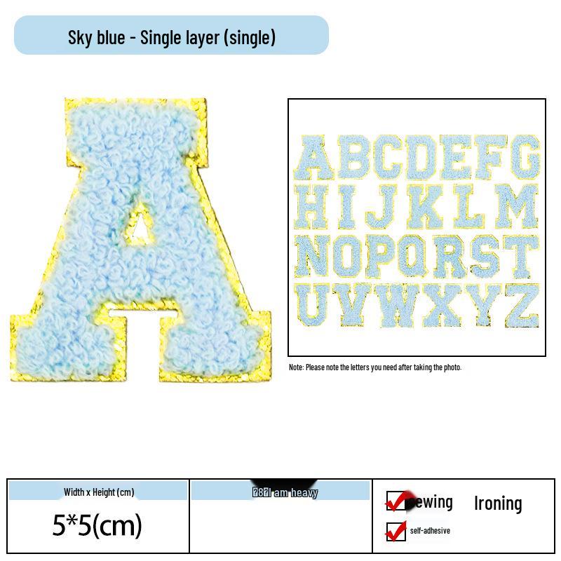 Glitter Self-Adhesive Embroidered Letter Patches for Clothing