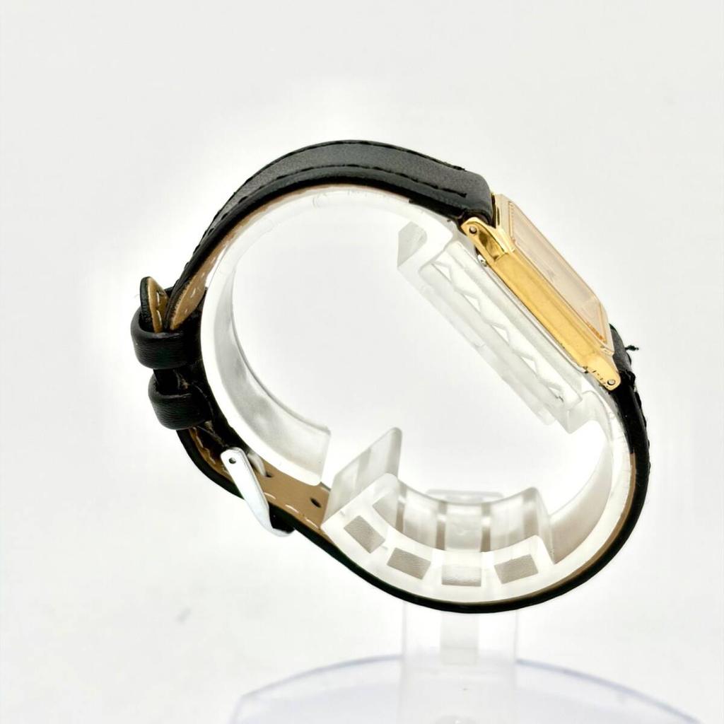 SEIKO Gold Rectangular Watch 426660 with New Strap [New Battery] Ladies' 7320-5570