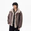 Men's Winter High Street Cotton Jacket with Hooded Fur Collar