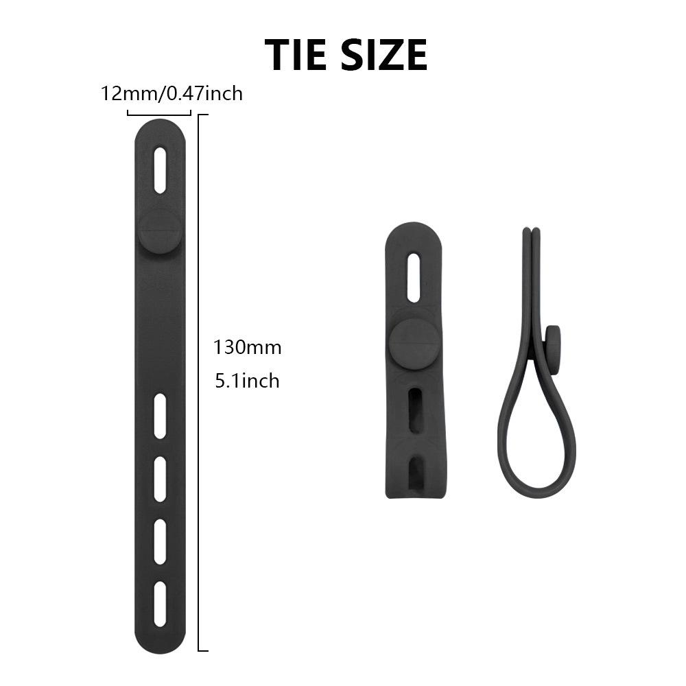 10-Piece Silicone Cable Organizer Set: Data Cable & Power Cord Storage Straps.
