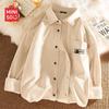 MINISO Men's Corduroy Long-Sleeve Button-Up Shirt