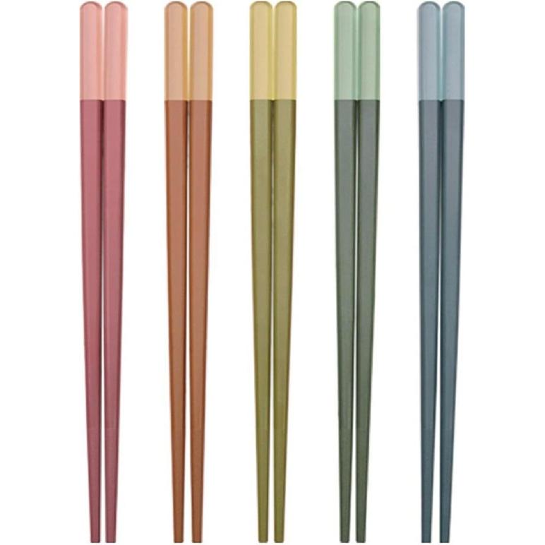 5 Pairs Reble Chopsticks, Multi-purpose Durable Household Plastic Cute Ice Fog Multicolor Chopsticks Non-Slip 9.5 inch/24cm for Family, Hotel,