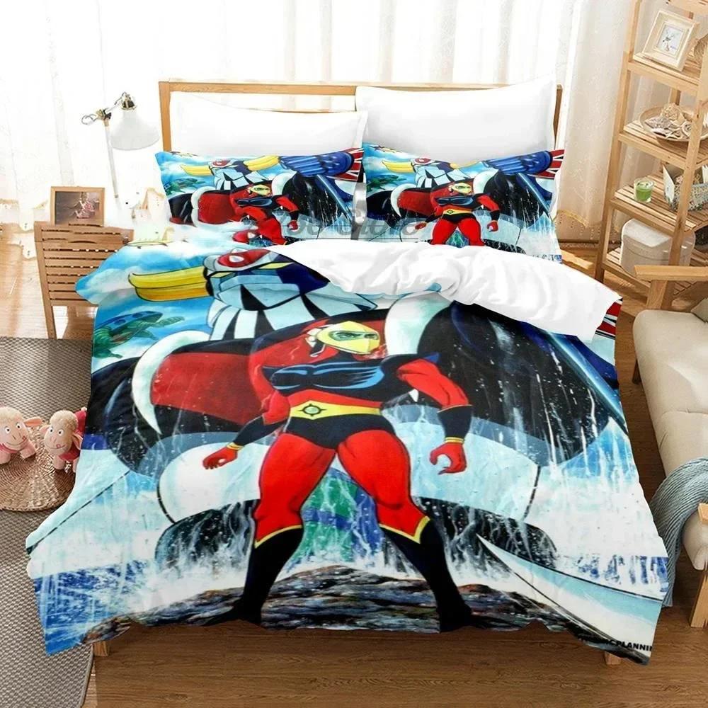 Goldorak 3D Printing Grendizer Printed Bed Set Duvet Cover Pillowcase Bedding Set Linen Sheet Quilt Cover Full Queen King Size