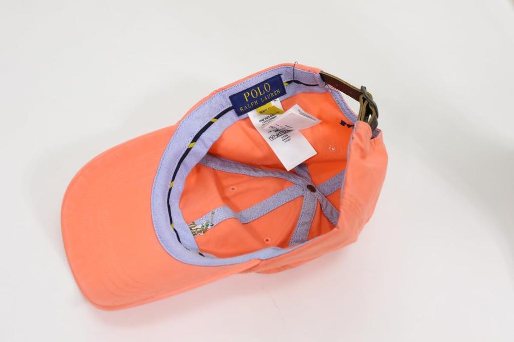 (POLO Ralph Lauren) POLO Ralph Lauren Men's Women's Multicolor Pony Embroidered Signature Pony Cap Hat 01080210 ORANGE [Used]