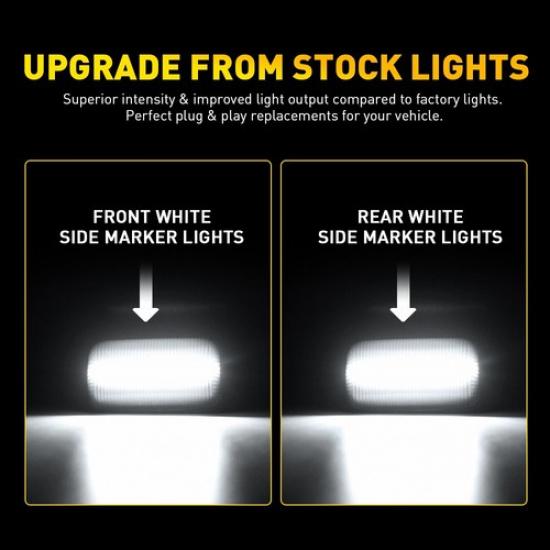 4Pcs LED Side Fender White Light Fit 2015- Chevy Silverado 3500HD Dually Bed
