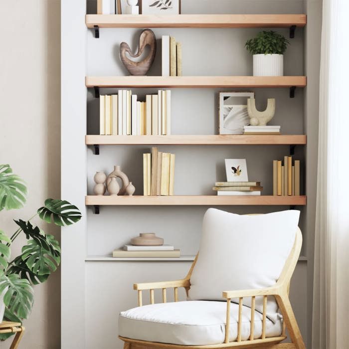 VidaXL Étagère Murale, Tablette Flottante avec Coins Arrondis, Étagère à CD Suspendue Salon Bureau Intérieur, Bois Massif de 356020