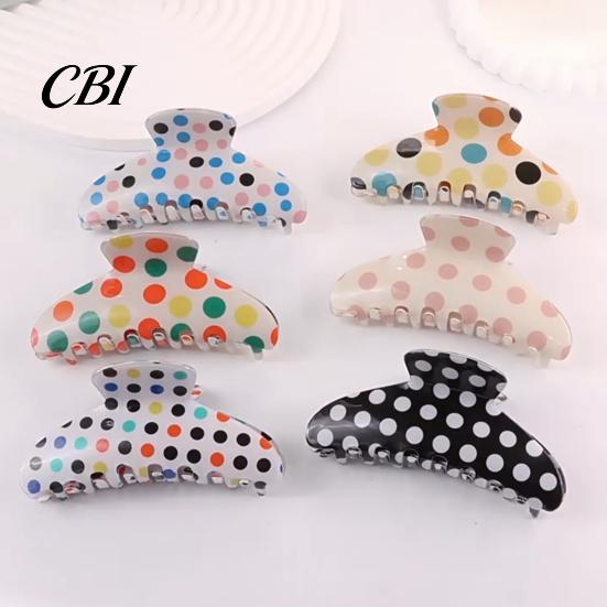 Hair Clip Large Strong Grip Clip, Dot Print Claw, Portable Scalp Friendly Accessory for Thick Updos Half-Tied Hairstyles Pattern