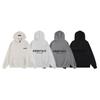 Fog Essentials Flocked Letter Hooded Sweatshirt - Unisex Loose Fit With Plus Velvet Lining