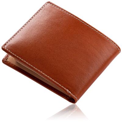 Carteira Masculina Mura Bifold em Couro Genuíno Italiano, Couro de Grão Integral, Antifurto, (Italiano/Camelo)