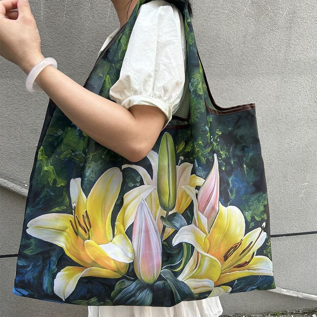 Borsa Tote da Viaggio Pieghevole Ecologica con Cartoni Animati - Borsa da Shopping a Spalla Singola di Grande Capacità per Donne