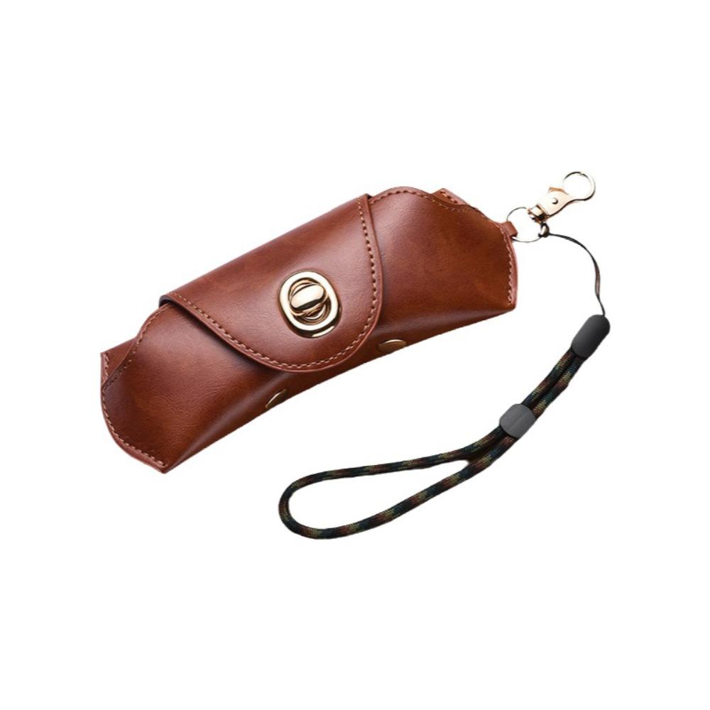 

Soft Hanging Sunglasses Case PU Leather Eyeglasses Clip Glasses Storage Bag Daily Accessories коричневый