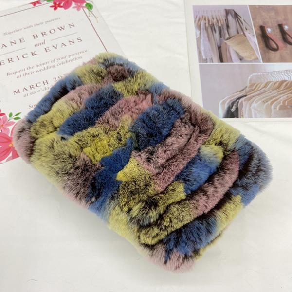 Rabbit Fur Scarf Women Winter Warm Knitted Neck Warmer Fashion Stylish Ring Scarves