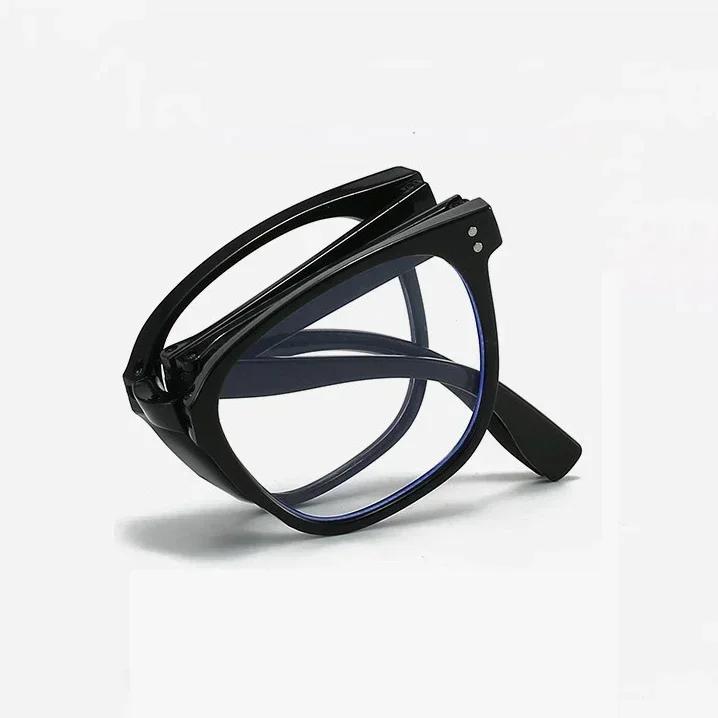 Folding Square Reading Glasses For Men And Women Fashionable And Portable Large Frame Glasses Anti Blue Light Presbyopia Glasses
