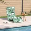 Folding Sun Lounger with Leaf Pattern 175 X 54 X 8.5 Cm Oxford Fabric