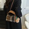 Winter Plaid, Winter Fashion 2025 New Woolen Plaid Single Shoulder Crossbody Pillow Handbag