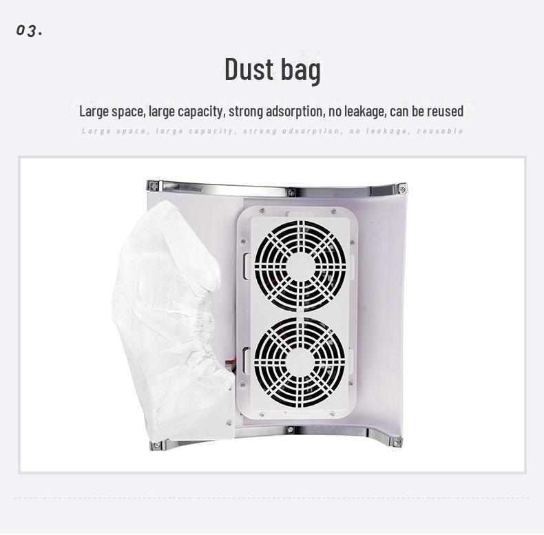 80W High-Power Dual Fan Desktop Nail Vacuum Cleaner and Dust Collector
