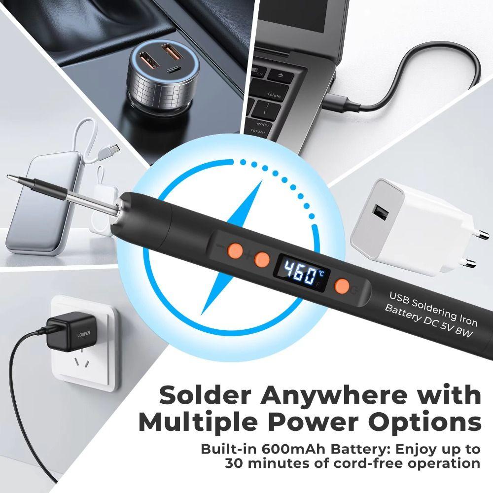 25W Power USB Soldering Iron Lithium Battery Solder Set Adjustable Soldering Iron  Outdoor Repair