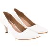 Shoetopia Women'S Block Heel Pumps White, 4 Uk