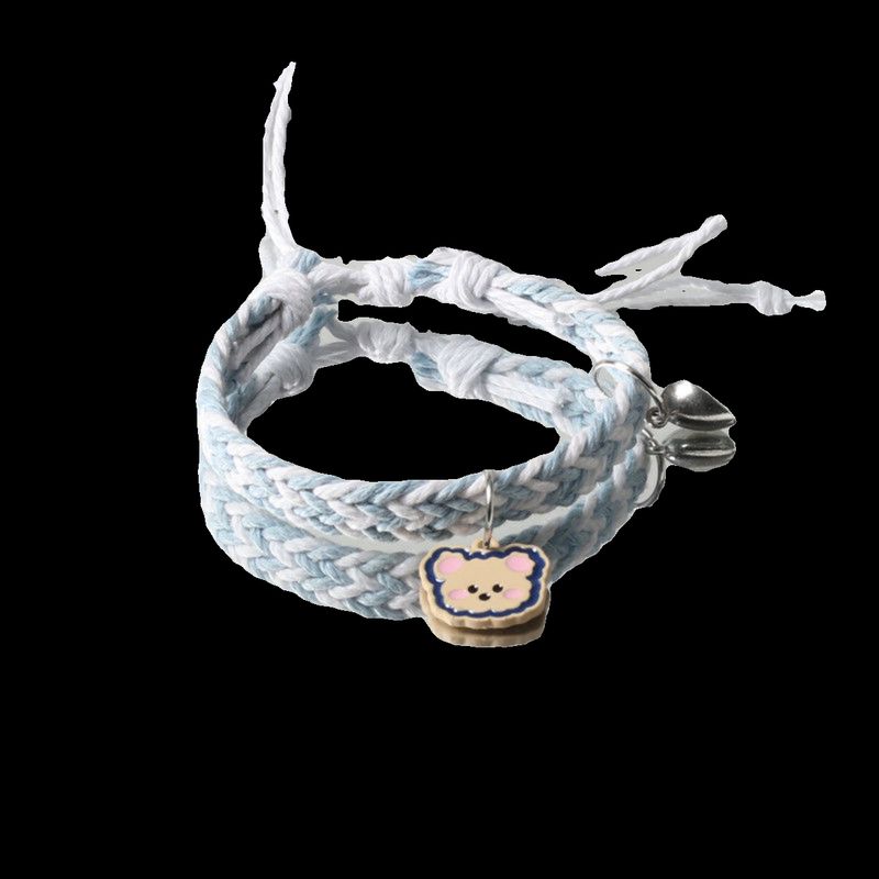 Cute Woven Bear Carrying Strap Couple Woven Magnetic Bracelet for Boyfriend Ins Style Girlfriends Carrying Strap Small Rubber Band