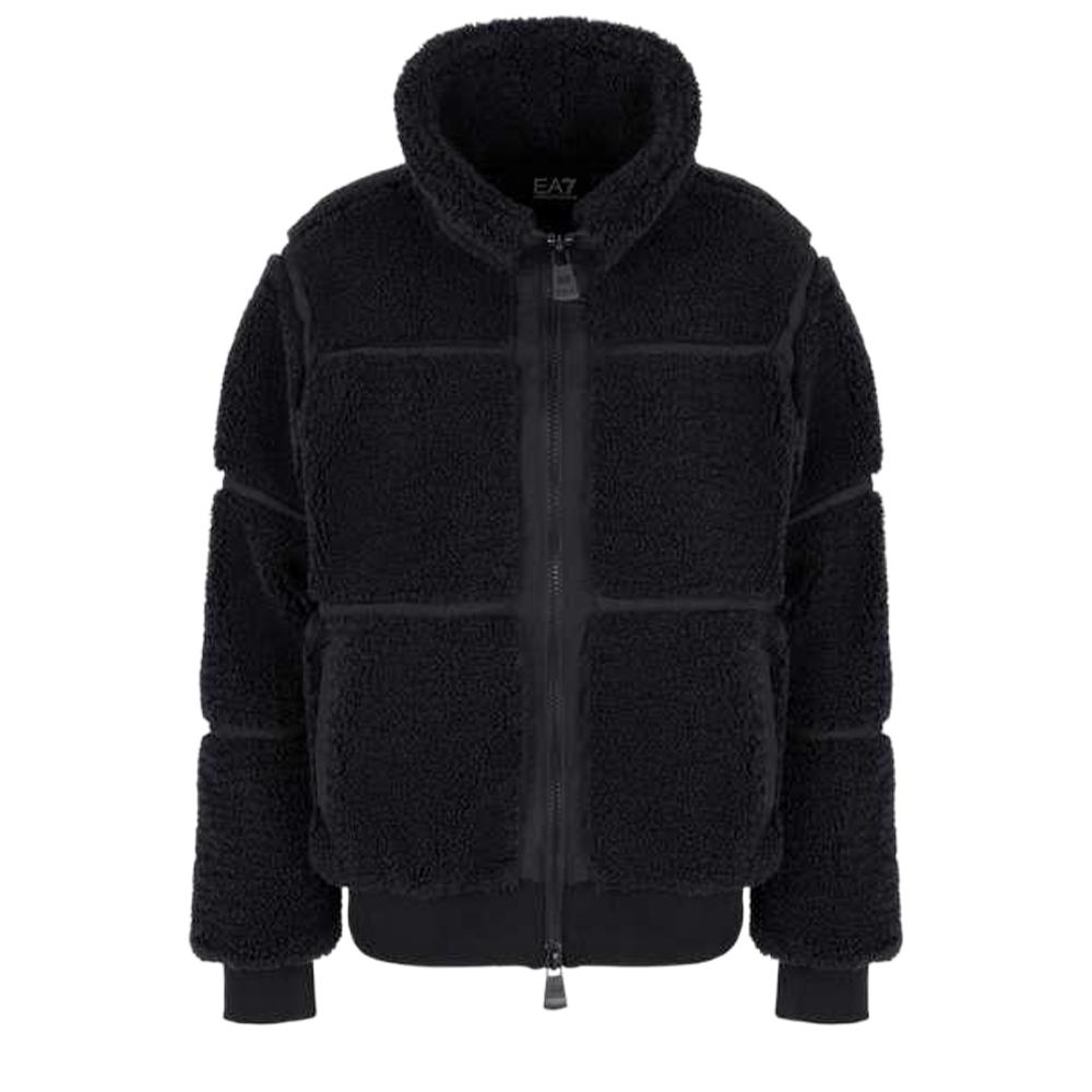 Emporio Armani EA7 Осень/Зима 24 Вельветовый воротник Двойная молния Длинный рукав Хлопковая куртка Женские куртки Черный 6DTB07-TNGEZ-1200 M