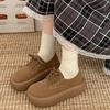 Fashion commuting retro heightening thick baseplate shoes women's 2025 new autumn and winter casual versatile round head bread shoes