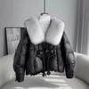 Womens Oversized Duck Down Puffer Coat With Real Fox Fur Trim Hood Warm Thick Winter Jacket Urban Casual Outdoor
