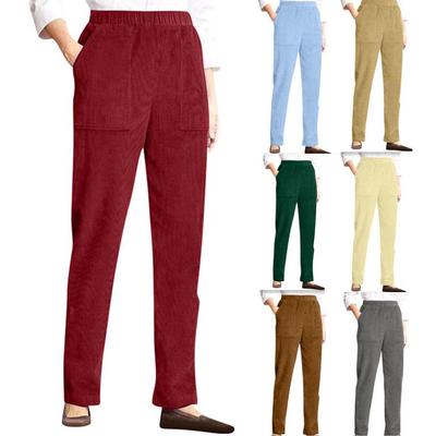 Damen Cordhose Herbst/Winter mit elastischem Bund, gerade geschnitten