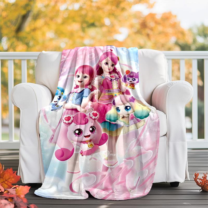 1pc Catch Teenieping Magic Sweethear4 Theme Blanket - Digital Print, Polyester, Cozy for All Seasons, Perfect for Outdoor, and Travel