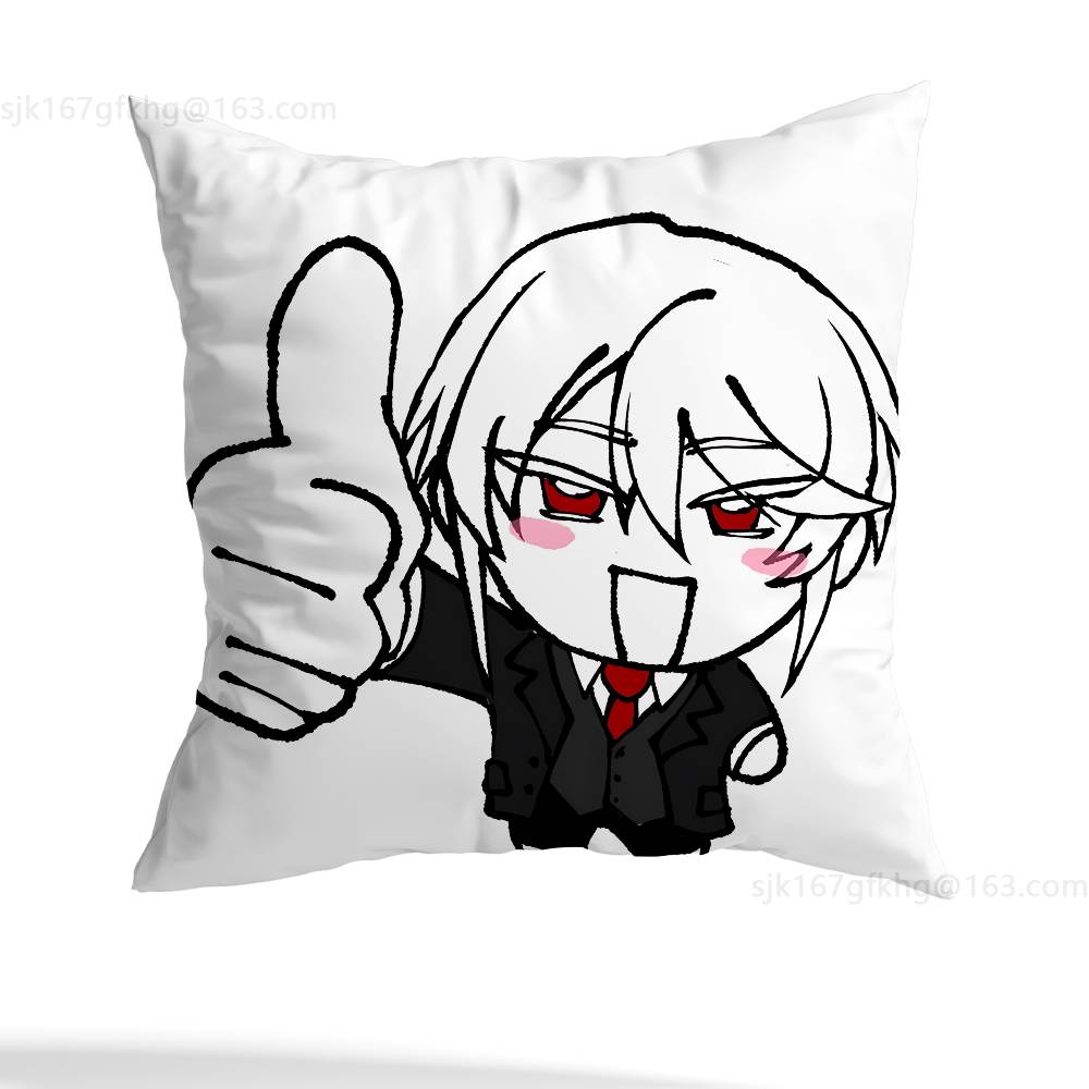 Anime M-Moriarty The Patriot Pillow Case Square Double-Sided Printing Short Plush Sofa Cushion Cover Bedroom Bedside Pillow