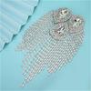Beaded Diamond Waterdrop Design Patches Crystal Fringe Tassel Rhinestones Shoulder Badges Brooches Women Dress Applique