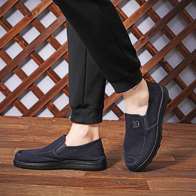 One-pedal Men's Shoes Summer New Breathable Lazy Men's Casual Canvas Shoes Old Beijing Cloth Shoes Men's