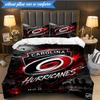 3PCS Hurricanes Team Spirit Bedding Set,Including 1pc Duvet Cover And 2pcs Pillowcases Perfect for Bedroom, Dormitory, Fan Christmas gift