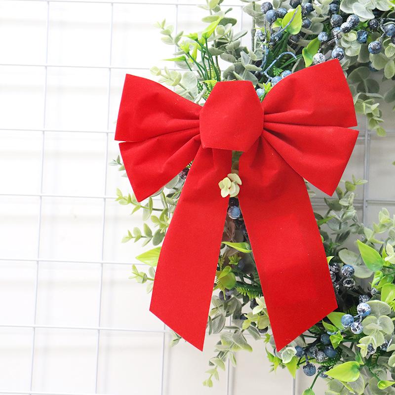 Velvet Xmas Red Bow Ribbon Diy Christmas Front Door Decor Christma Tree Topper Hanging Bow Wedding Door Bow Decor New Year Decor