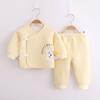 Three-Layer Warm Baby Pajama Set: 0-3 Month A-Class Cotton Monk Suit (Two-Piece)