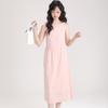 Seaside vacation style pink dress women's summer new small French sleeveless vest skirt summer dress