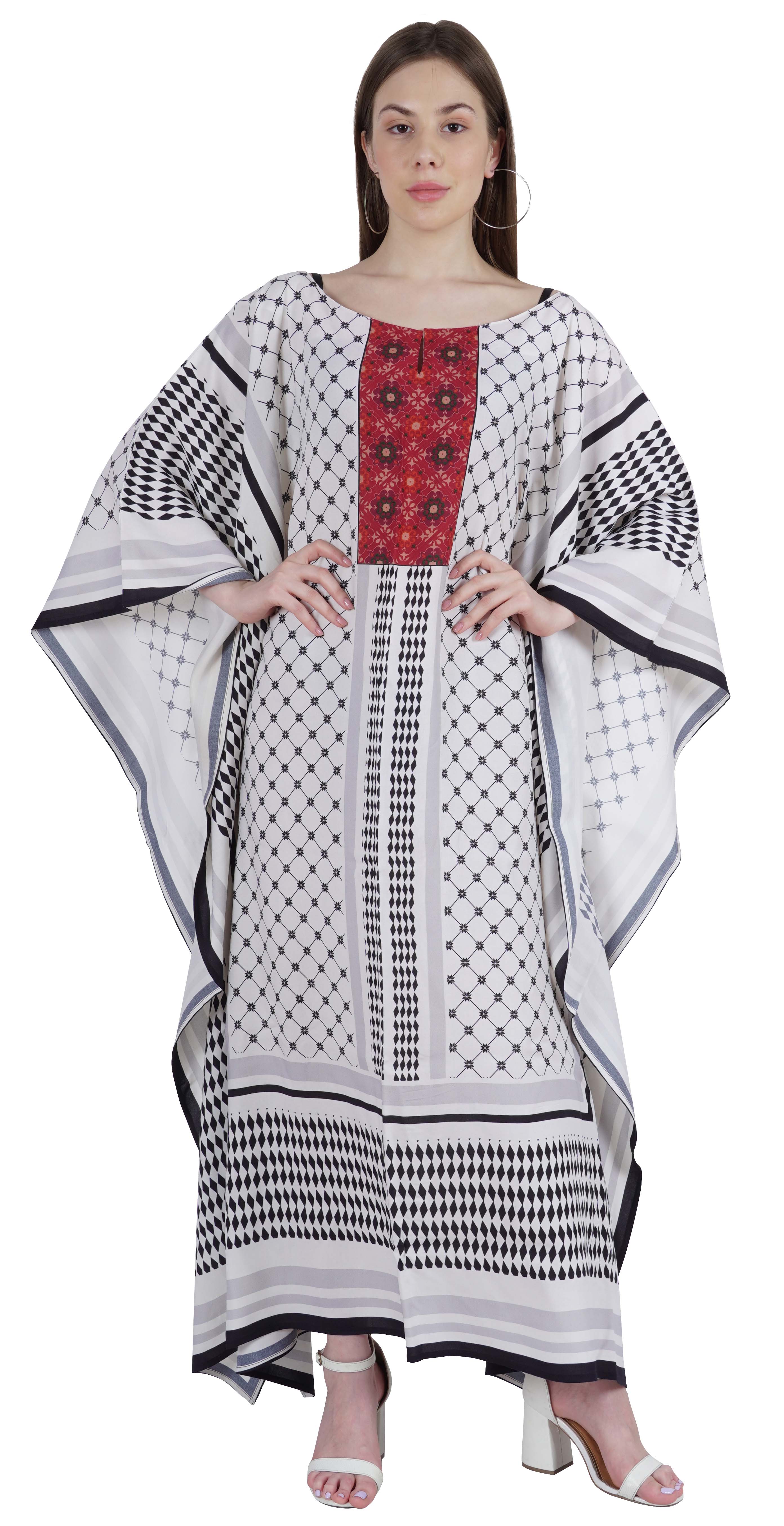 

Moomaya Elegant Kimono Beach Kaftan Dress For Women s Turkish Bikini Swimsuit XXL білий