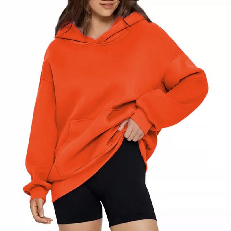 Oversized Hooded Sweatshirt Women Loose Fit Long Sleeve Casual Style Plus Size S-5XL