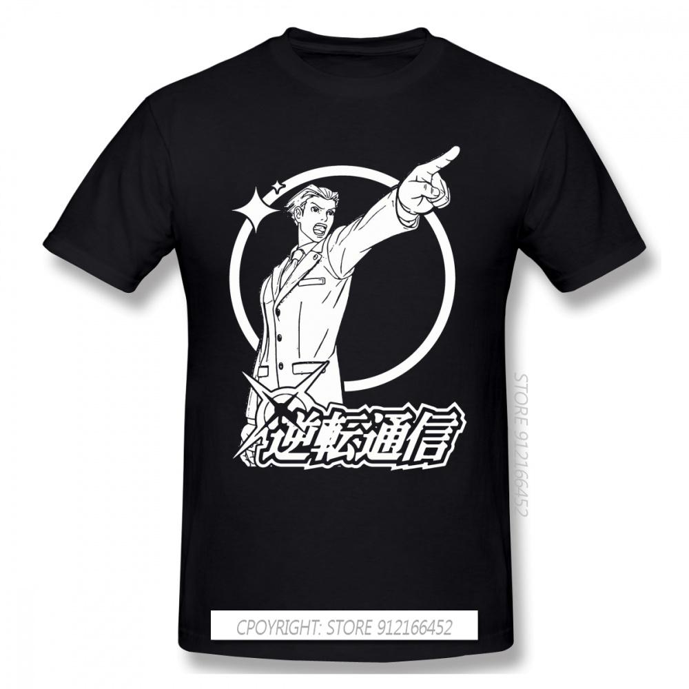 

High Quality Men Clothes O-Neck 100% Cotton Cool Graphic T-Shirts Phoenix Wright Ace Attorney Miles Fey Games Sleeve Short - ... S разноцветный