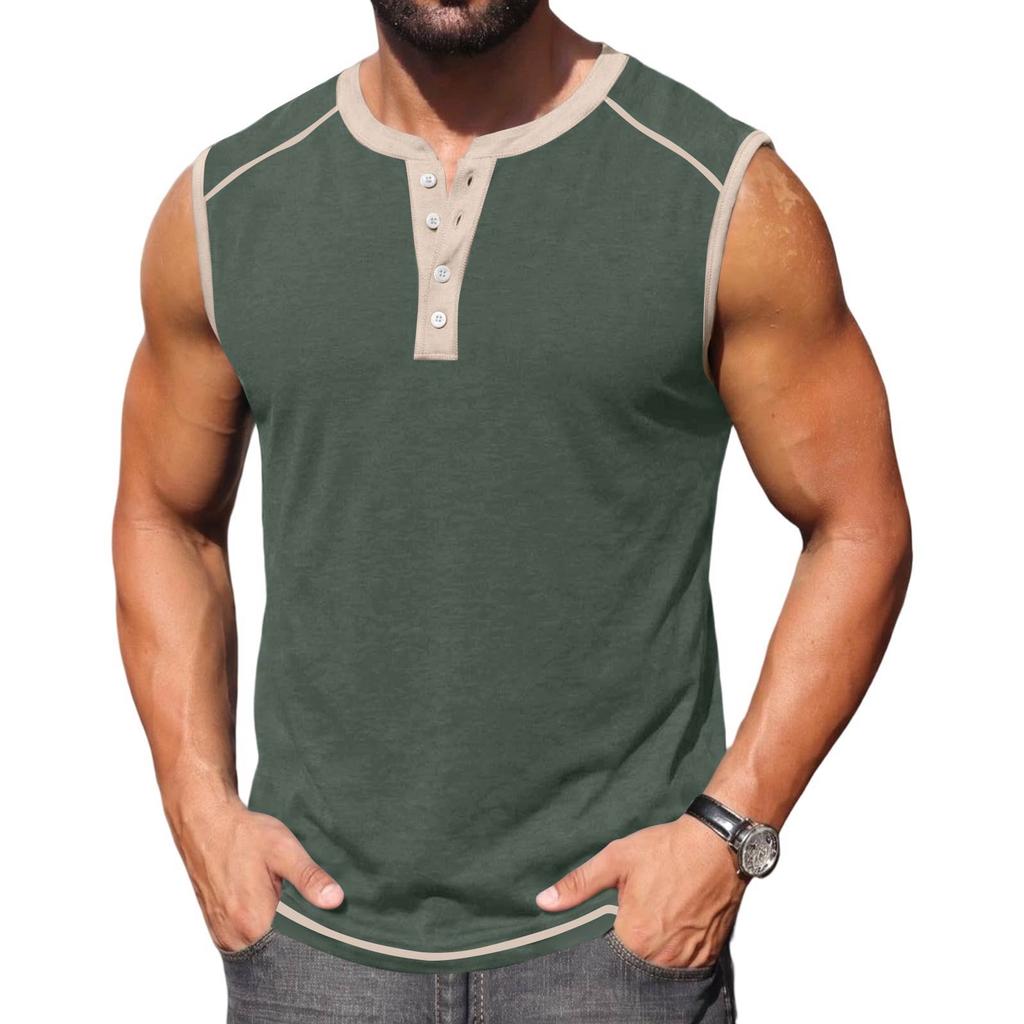 Herren Sommer Tanktop - Ärmelloses Lässiges Sportshirt für Fitnessstudio und Laufen