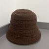 Knitted bucket hat women's autumn and winter new big head circumference women's wool hat versatile casual solid color bucket hat